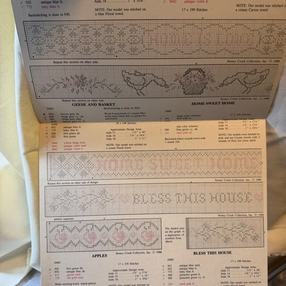 Stoney Creek Collection Border Delights Leaflet‎ 14 Cross Stitch Patterns VTG
